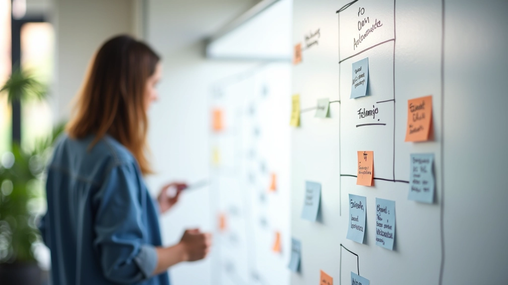 Workshop di architettura informativa con diagrammi e sketch su lavagna